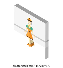 Worker isometric left top view 3D icon