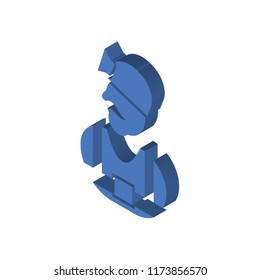 Worker isometric left top view 3D icon