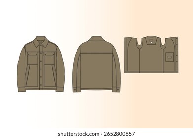 Worker Jacket designed to be both durable and practical, with utility pockets for carrying tools and other essentials.