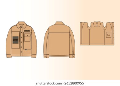 Worker Jacket designed to be both durable and practical, with utility pockets for carrying tools and other essentials.