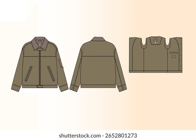 Worker Jacket designed to be both durable and practical, with utility pockets for carrying tools and other essentials.