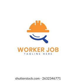 worker job hire search hiring recruitment agency logo design concept modern minimal concept 