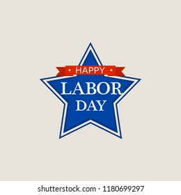 Worker labor day logo. Flat illustration of worker labor day vector logo for web design
