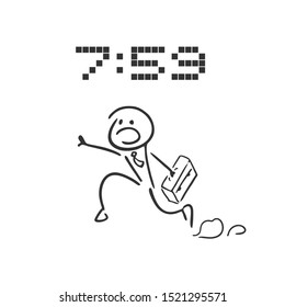 worker is late for work illustration