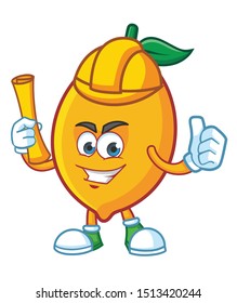 worker lemon mascot character vector design