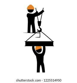 worker lifting rail silhouette avatar