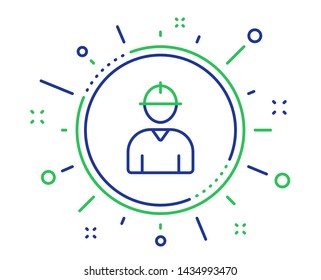 Worker line icon. Engineer Profile sign. Male Person silhouette symbol. Quality design elements. Technology engineer button. Editable stroke. Vector