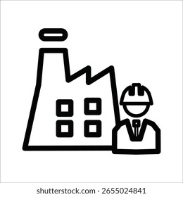 Ícones da linha do trabalhador. Vetor de Linha Simples