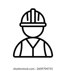 Worker Line Vector Illustration On White Background.
