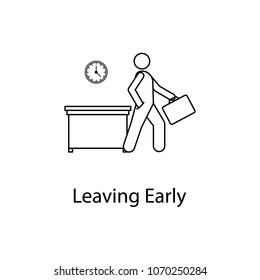 worker living early icon  Element people at the workplace for mobile concept   web apps  Thin line icon for website design   development app development  Premium icon white background