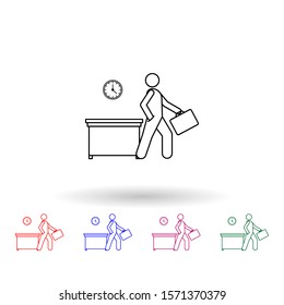 Worker living early multi color icon  Simple thin line  outline vector people in the work icons for ui   ux  website mobile application