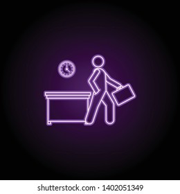 worker living early neon icon  Elements People in the work set  Simple icon for websites  web design  mobile app  info graphics