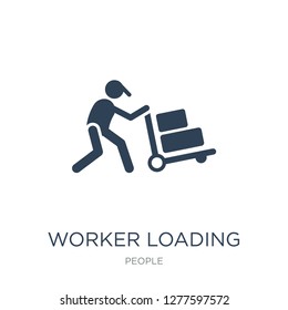 worker loading icon vector on white background, worker loading trendy filled icons from People collection, worker loading vector illustration