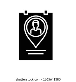 Worker location line icon, concept sign, outline vector illustration, linear symbol.