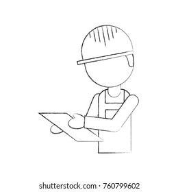 worker logistic delivery with clipboard in hands and uniform