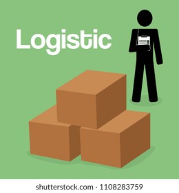 worker logistic service silhouette