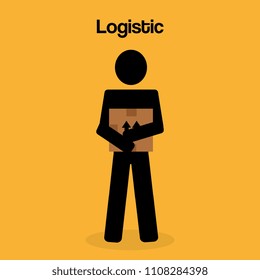 worker logistic service silhouette
