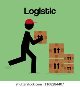 worker logistic service silhouette