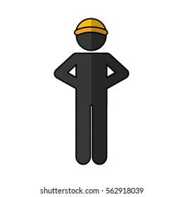 worker logistic silhouette icon vector illustration design