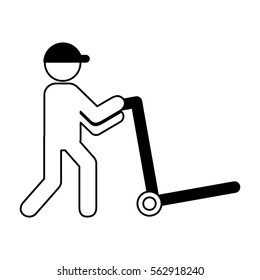 worker logistic silhouette icon vector illustration design