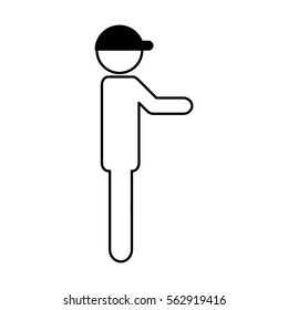 worker logistic silhouette icon vector illustration design