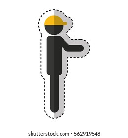worker logistic silhouette icon vector illustration design