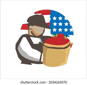Worker logo background

an image of a fruit worker that is simplified into a vector work and can be applied to a logo or background