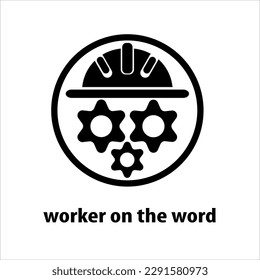 worker logo,, iconic worker for worker day 
