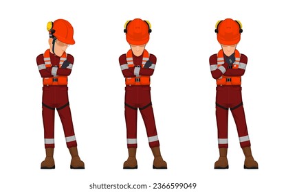 worker is looking at something on the floor