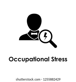 worker, magnifier, lightning, occupational stress icon. One of business collection icons for websites, web design, mobile app