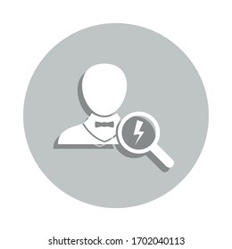 worker, magnifier, lightning, occupational stress badge icon. Simple glyph, flat vector of Business icons for ui and ux, website or mobile application