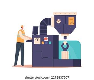 Worker Male Character Implementing Measures To Mitigate Risks, And Monitoring And Adjusting Controls, Analyzing Data