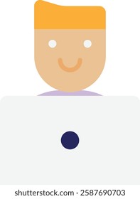 Worker Man Business Icon Vector Flat Illustrator