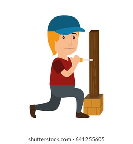 Worker man cartoon