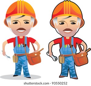 worker man cartoon isolated