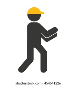 worker man courier icon vector isolated graphic