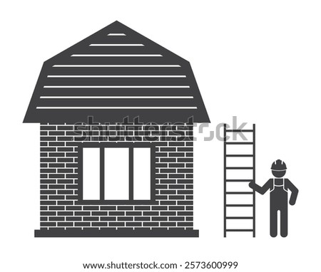 Similar – Image, Stock Photo Staircase roof brick house
