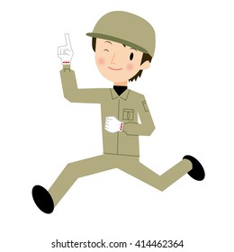 Worker man to jump