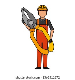worker man with pliers