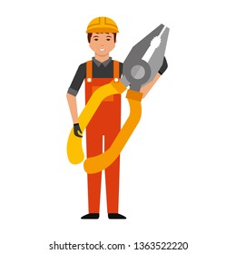 worker man with pliers