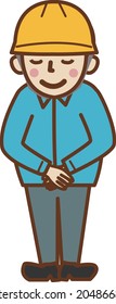 Un trabajador que se junta las manos delante de él y hace una reunión.