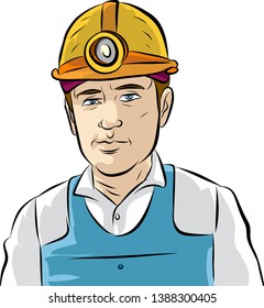 Worker man working vectored drawing