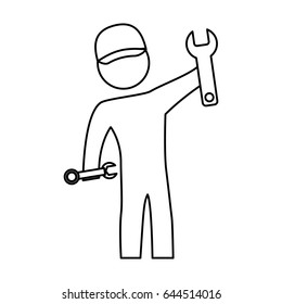 worker mechanic silhouette