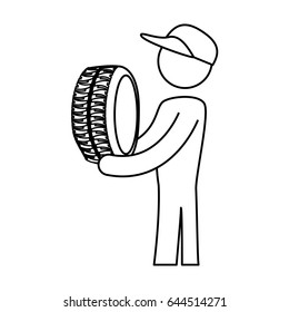 worker mechanic silhouette