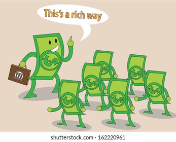 the worker money persuade another money to agree with him business concept