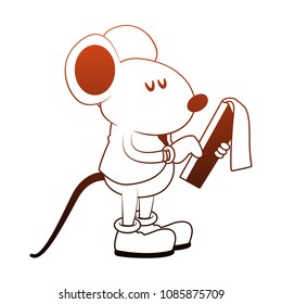 Worker mouse with clipboard orange lines