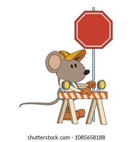 Worker mouse with construction barrier