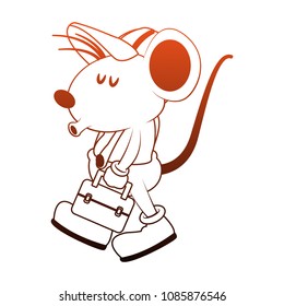 Worker mouse with tool box orange lines