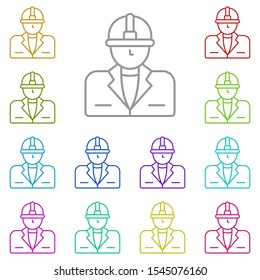 Worker multi color icon. Simple thin line, outline vector of real estate icons for ui and ux, website or mobile application