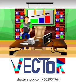 worker in the office (vector)
